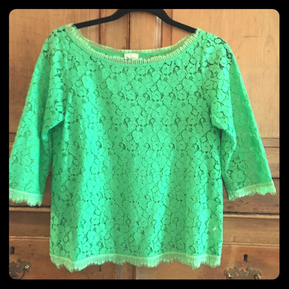 Lime green lace top